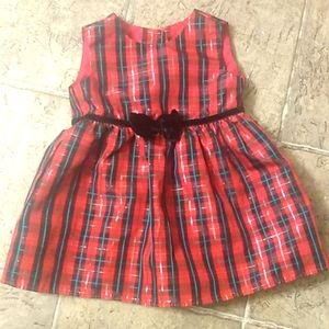 George Red/Green plaid dress 3/6m
